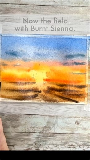 Scarecrow Watercolor At Sunset #shorts