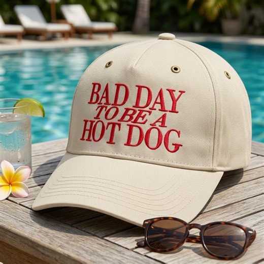 Embroidered Bad Day to Be a Hot Dog Hat: Baseball Hat, Summer Hat, Funny Trendy Trucker Snapback Hat Fourth of July Hat, 4th of July - Etsy