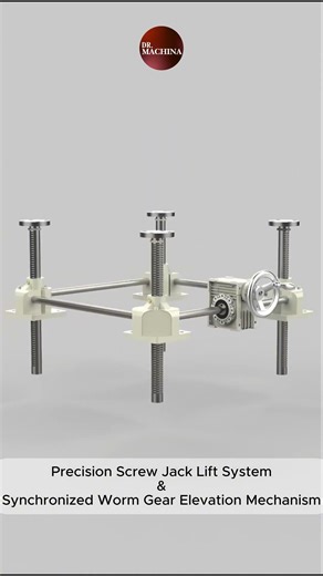 Synchronized Worm Gear Elevation Mechanism #screwjack #wormgear #gearbox #automation
