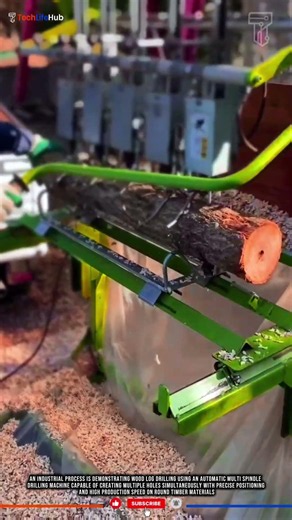 Innovation Multi Spindle Wood Drilling Machine for Precision Timber Processing #tech