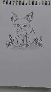 fennec fox drawing #shortsfeed #viralshorts #youtubeshort #easydrawing##how to draw fox easily