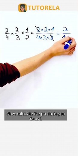 How to Multiply 3 Fractions: 2/4 × 2/3 × 1/2 Simplified #Math #OperationsWithFractions