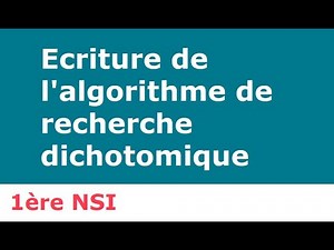 Écriture de l'algorithme de recherche dichotomique