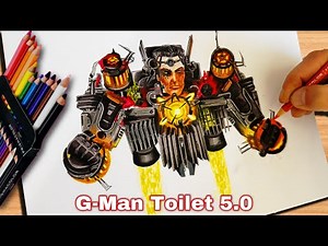 Dibujo de ( G-Man Toilet 5.0 ) de Skibidi Toilet Season 25 | How to draw skibidi toilet gman 5.0