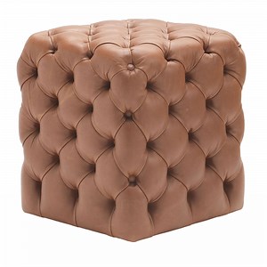 Cloud Capitonné Leather Pouf