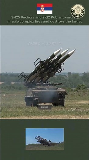 S-125 Pechora and 2K12 Kub anti-aircraft missile complex fires and destroys the target #military