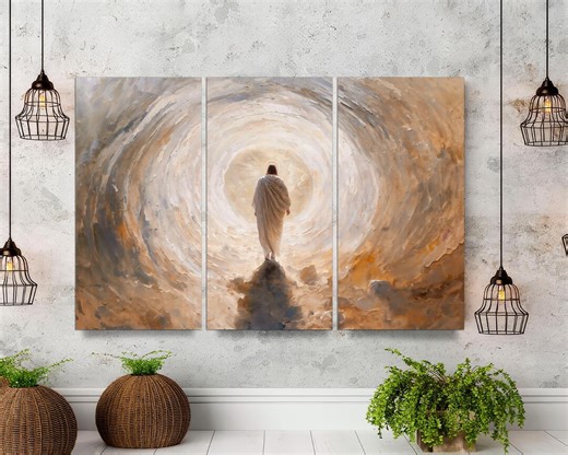 Jesus Christ Resurrected Canvas Print, Easter Christian Wall Art, 3-panel Giclée - Etsy