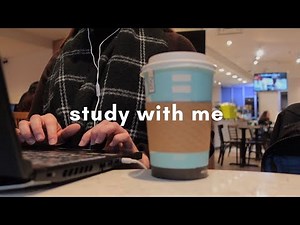STUDY WITH ME at a cafe | 1 hour coffee shop study with me (with background noise)