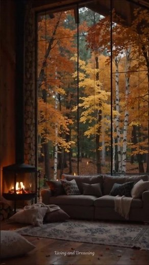 Magical Cabin in the Woods | Fireplace & Autumn Ambience #cabininthewoods
