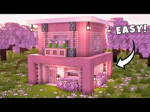Easy Minecraft Cherry House 🌸 | 2-Minute Build Tutorial ⏱️