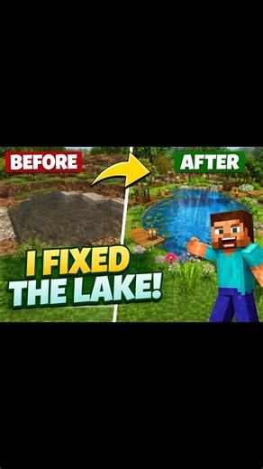 I Fixed This Lake in Minecraft 😱 #shorts