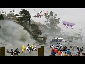 Emergency in Japan now! Typhoon Khanun with speed 220 kmh hit Okinawa