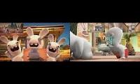 Mix of 2 videos from youtube : Rabbids invasion Sparta remix 2parison 1