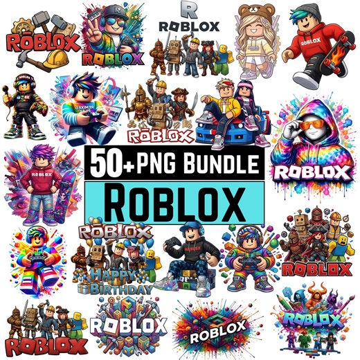 50  Roblox PNG Bundle, Color Paint Splatters, Roblox Character PNG, Gaming Roblox Clipart, Roblox Cricut, Boy Girl Gamer, Digital Download - Etsy