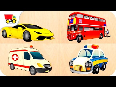 30 Cars Puzzles for Preschool Kids - Learn Transport for kids - Educational video for Children
