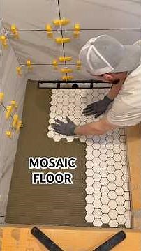 How to install hexagonal mosaic tile floor #diy #works #woodworking #constructionchannel #asmr #tile