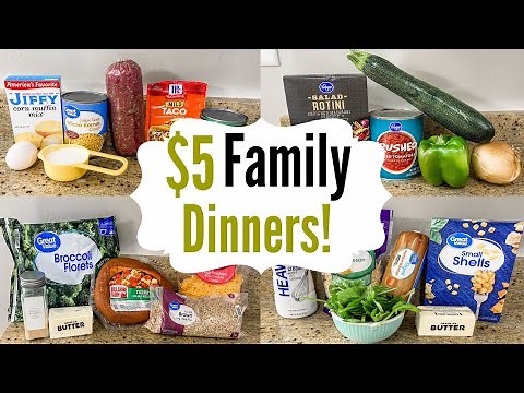 $5 DINNERS | FIVE Tasty & Easy Cheap Meal Ideas | What's for dinner? | Julia Pacheco
