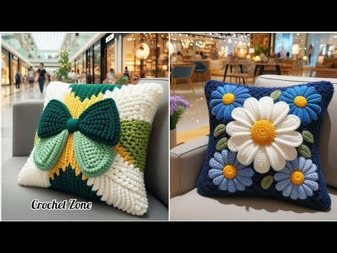Beautiful Crochet Pillow cover design ideas. Crochet Pillow cover model.#crochet #knitting #handmade
