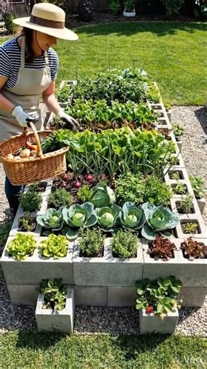 DIY Cinder Block Raised Bed: Before & After Transformation 🌱 #gardening #beforeandafter #diy