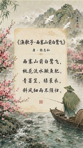 099 渔歌子 唐 张志和 西塞山前白鹭飞河南话版