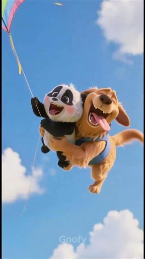 The Giant Rainbow Kite Took Them to the Sky! 🪁🌈🐼