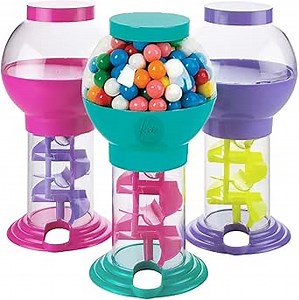 Kicko Twirling Gumball Machine - Gumballs Candy Dispenser for Kids - Party Favors and Supplies - Candyland Party Decorations - 9.75 inches Bubble Gum Machine for Birthdays, Kiddie Parties - 1 Pack