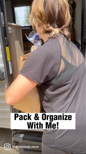 Pack & Organize the Camper with me! My top tips for small space organization: - Watch your inventory, only park what’s absolutely necessary, you can’t organize excess :) - Find containers that fit the space, this helps maximize it - Understand that there might be some trial and error involved but over time you’ll get it fine tuned! #minimalism #simpleliving #minimalist #campingvibes | The Minimal Mom
