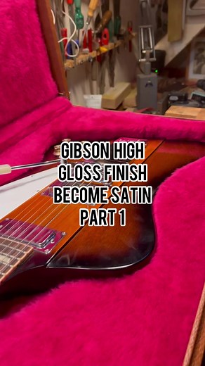 Gibson Firebird Guitar High Gloss finish turn to Satin finish Part 1 #guitar #workshop #howto #gibson #lurhier #asmr #finish #tutorial #craft #skills