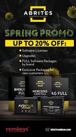 ☀️ The ABRITES Spring Promo 2026 - UP TO 20% OFF! Order now at remkeys.com!