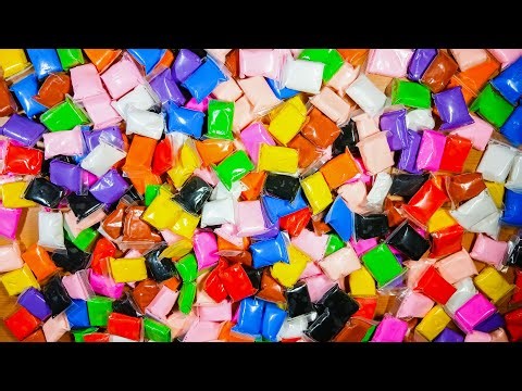 Mixing 10,000+ Soft Clay Into Clear Slime - Most Satisfying Slime