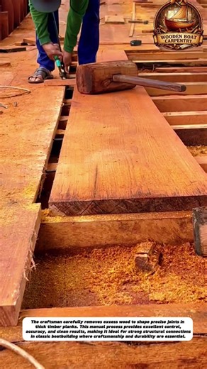 Traditional Hand Chiseling Technique in Wooden Boat Building