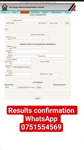 how to get knec results confirmation to tsc for employment