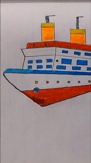 how to draw a ship 🚢 step by step easy drawing #viral#short#
