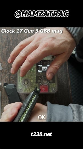 Load the Glock 17 Gen 3 GBB mag with T238 SPEED LOADER #airsoft #airsoftbb #speedloader #autoloader