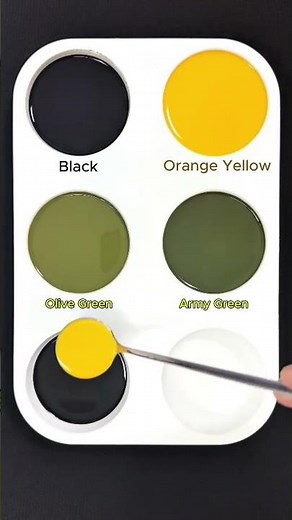 Black + Orange Yellow =? Strange color combination! #asmr #mix #colormixing #colors #mixing