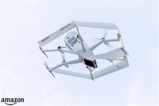 Amazon delivery drones crash into crane