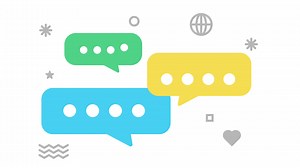 Download group bubble chat animation illustration of group discussion conversation and speech for free
