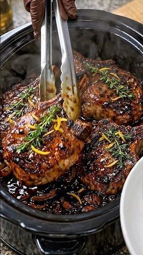 🍯🥩 Slow Cooker Glazed Pork Chops (Full Recipe)