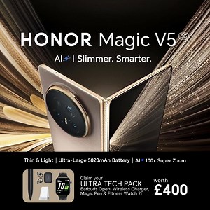 Get the new Honor Magic V5 today and save £576 on EE the UK’s Best Network. No wonder tech lovers choose EE. | EE
