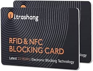 Ultrashang 2Pcs RFID Blocking Card, Fuss-free Protection for Entire Wallet Shield, Credit Card Protector NFC Bank Debit Blocker, Identity Theft Prevention for Passport Travel Security (Ver. 2.0)
