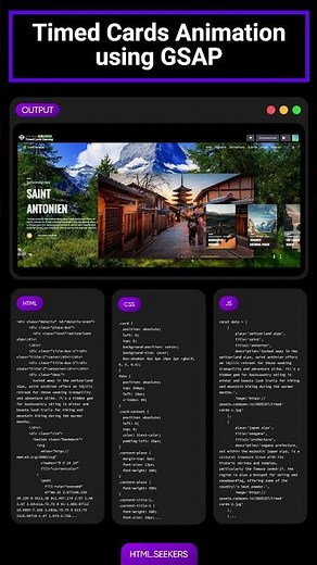 ⏱️ Timed Cards Animation using GSAP ⚡ #webdesign #gsap