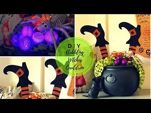 DOLLAR TREE HALLOWEEN DIY|BUBBLING WITCHES CAULDRON