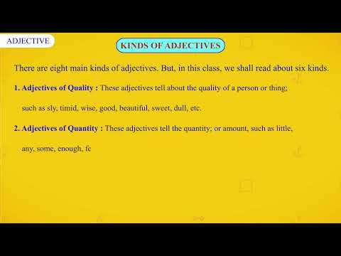 English Grammar-4. Adjective Kind of adjective