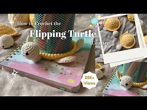 How to Crochet a Flipping Turtle Coaster ✨ | Crochet Turtle Coaster Tutorial | Beginner Crochet