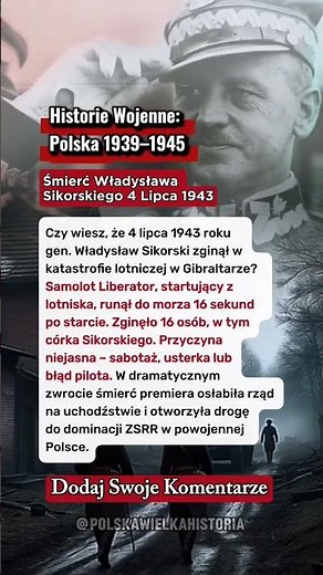 Śmierć Władysława Sikorskiego 4 Lipca 1943