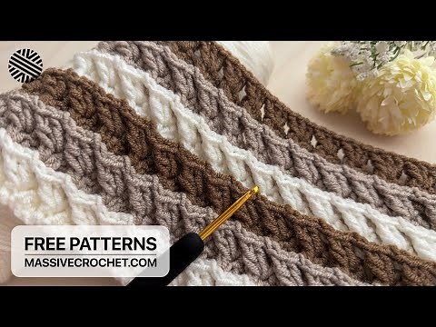 SUPER EASY Crochet Pattern for Beginners (1 ROW REP)! 🥰 LOVELY Crochet Stitch for Baby Blanket & Bag