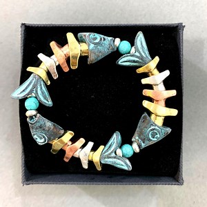 Fun***fish Bone Bracelet Fish Bone Jewelry Stretch Bracelet Fish Skeleton Movable Fish Bone Multi Color Summer Marine Beach 75GU2 BT T - Etsy