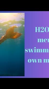 Real life mako mermaid with h2o tail swimming in moon pool and underwater