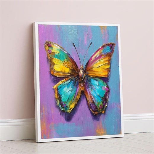 Colorful Butterfly Abstract Canvas Wall Art Print Vibrant Living Room Decor Ready to Hang for Modern Art Lovers - Etsy