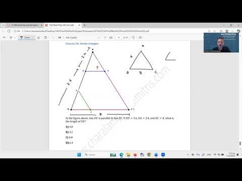 s5e54 Similar triangles SAT Math solution